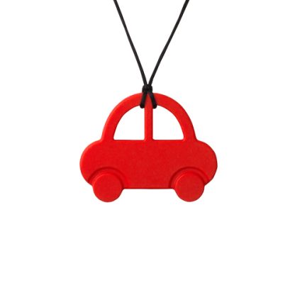 Colier din silicon pentru alăptare, dentiție și babywearing - model Mașină Roșie