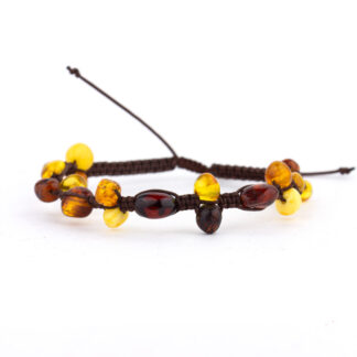 Brățară shamballa unisex din chihlimbar baltic