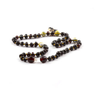 colier copii chihlimbar baltic negru malachit galben charm liliac