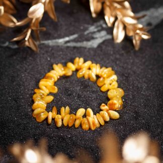 Brățară din Chihlimbar Natural Galben Butterscotch – Picături de Ploaie