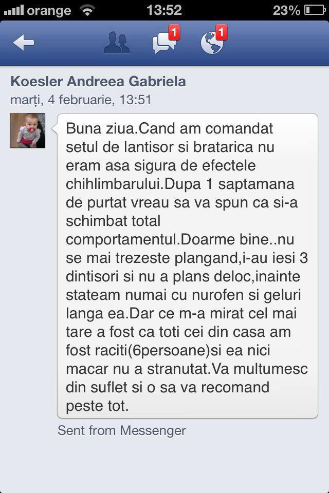 Păreri & Testimoniale brățară chihlimbar bebe 29 Păreri & testimoniale brățară chihlimbar bebe
