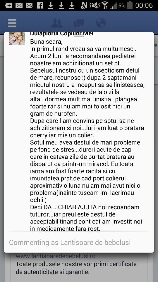 Păreri & Testimoniale brățară chihlimbar bebe 48 Păreri & testimoniale brățară chihlimbar bebe