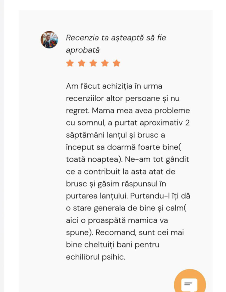 Păreri & testimoniale brățară chihlimbar bebe
