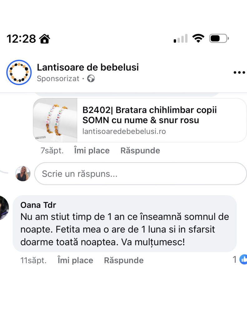 Păreri & testimoniale brățară chihlimbar bebe