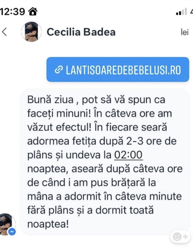 Păreri & testimoniale brățară chihlimbar bebe